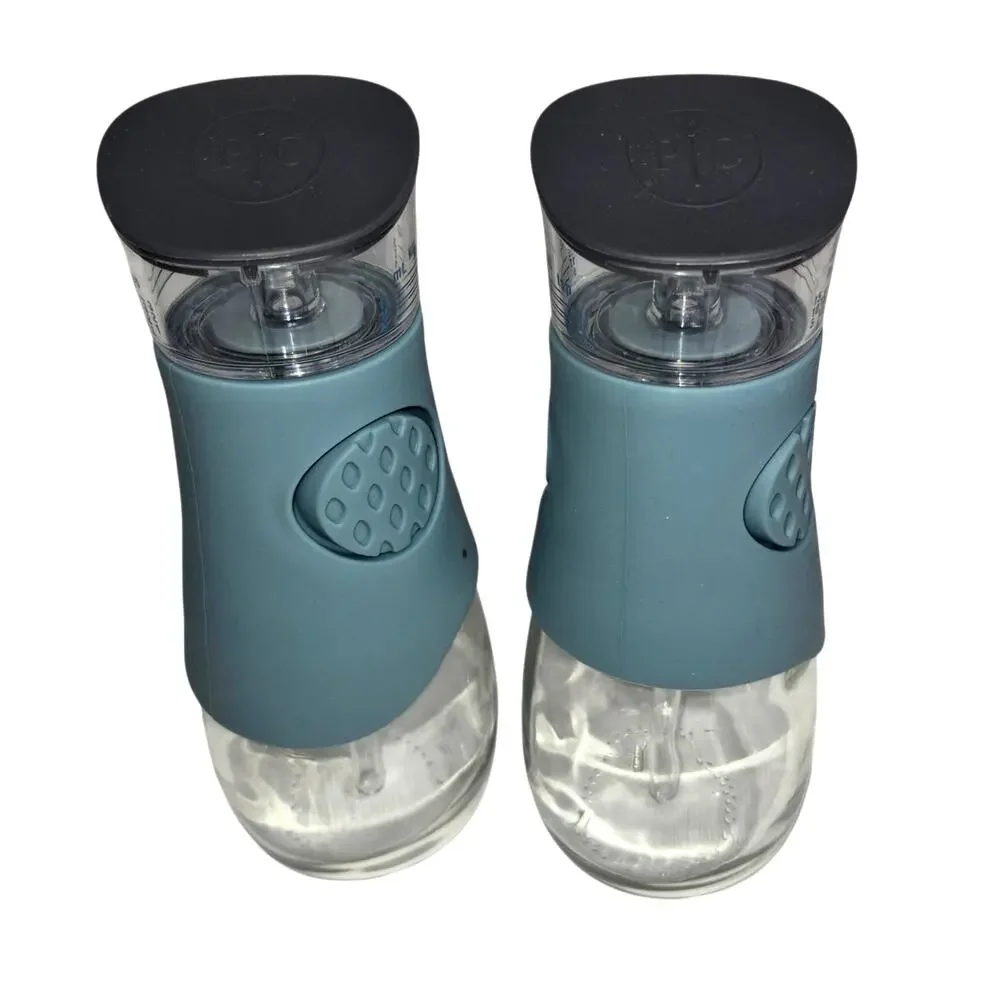NWOT Pampered Chef Glass Oil & Vinegar Dispensers Set of 2 w/ Measurement Topper - Picture 2 of 5